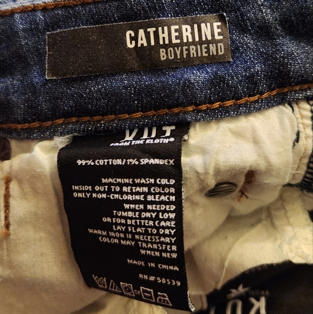 Kut From the Kloth Catherine Boyfriend Jean Distressed Size 2 - Picture 4 of 9
